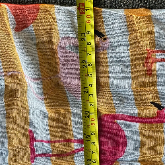 Spartina 449 flamingo floral retreat linen blend scarf shawl colorful summer. - Picture 11 of 14